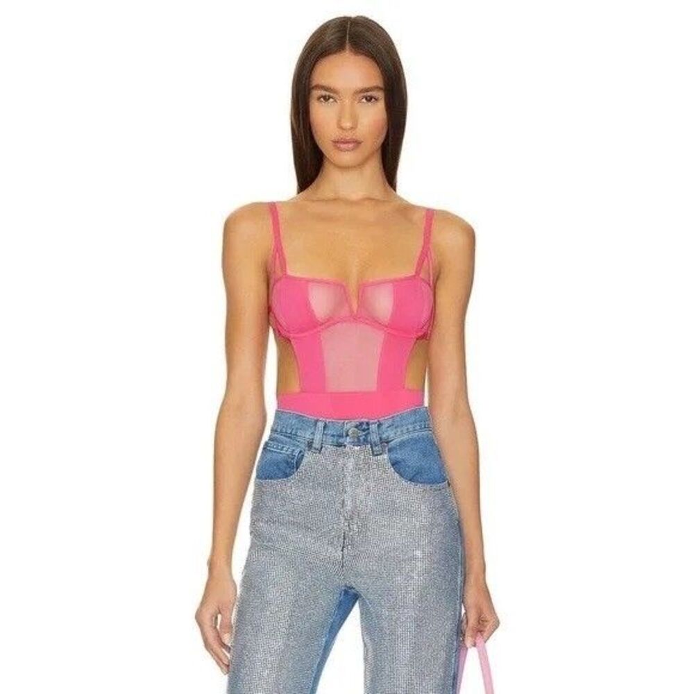 BLUEBELLA Revolve Lingerie Bodysuit 32C Teddy Sexy Barbie Y2K Fuchsia Pink Orla